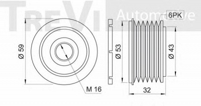 TREVI AUTOMOTIVE ap1038 -  Механизм свободного хода генератора